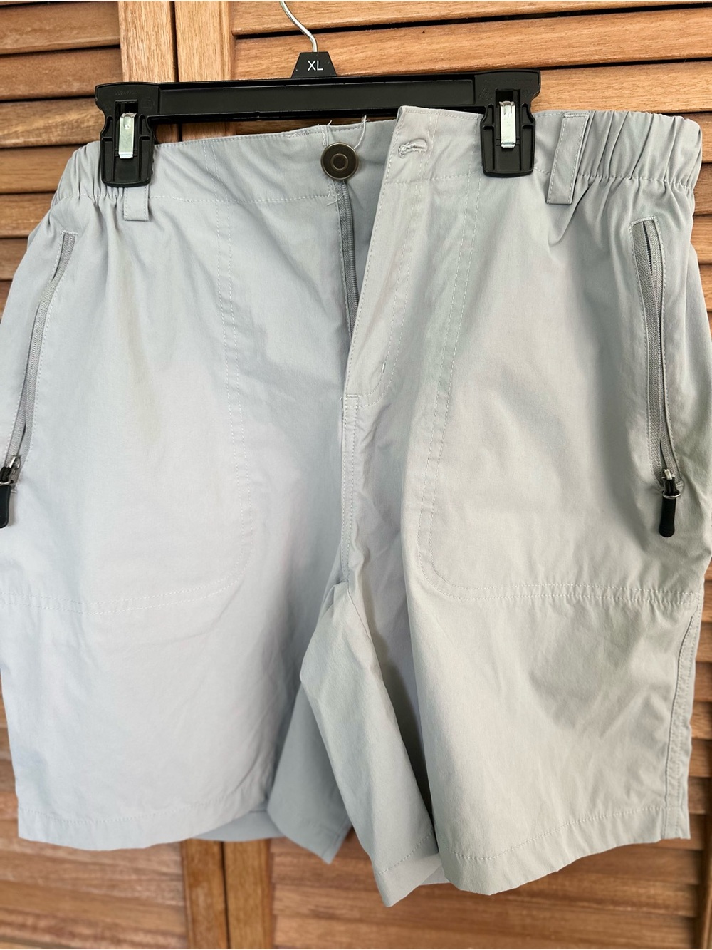 Light Gray Womens quick dry Shorts with Zip Pockets